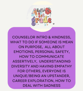 first grade counseling lessons 
