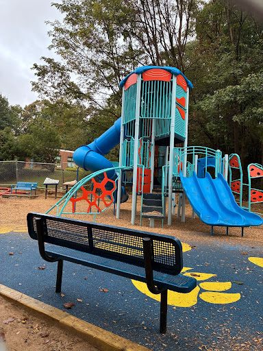 The new climbing tower on the playground