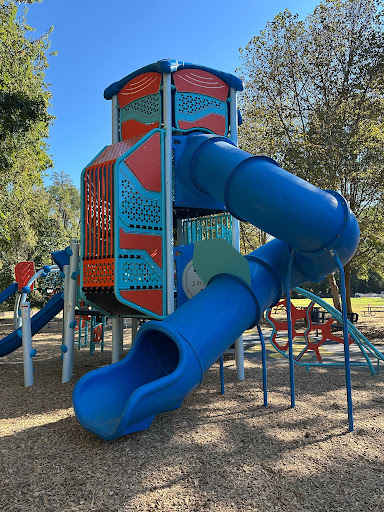 The tube slide on the upper grade playground