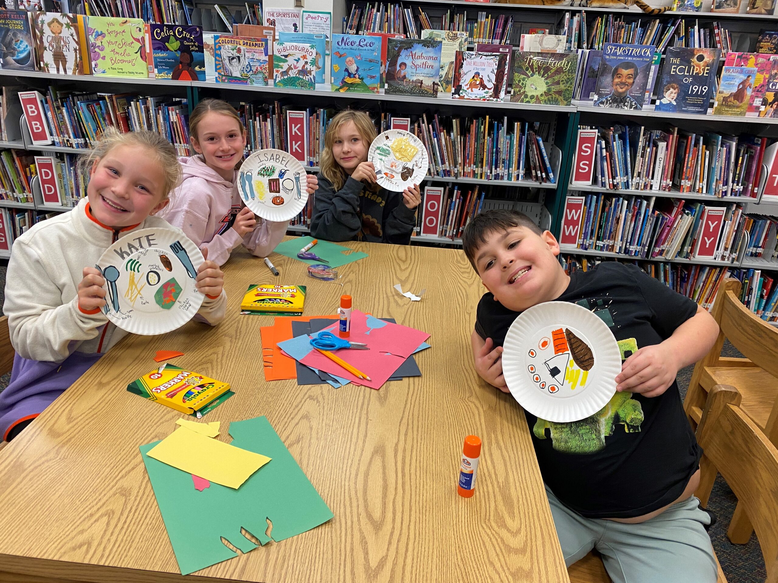 Fourth graders show off their Thanksgiving creations
